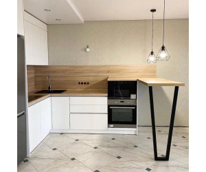 Cabinet furniture for kitchen No. 1137 painted MDF facades with integrated handle 