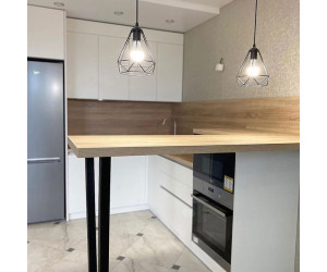 Cabinet furniture for kitchen No. 1137 painted MDF facades with integrated handle 