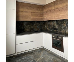 Cabinet furniture for kitchen No. 1138 painted MDF facades with integrated handle 