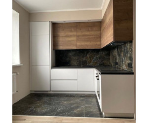 Cabinet furniture for kitchen No. 1138 painted MDF facades with integrated handle 