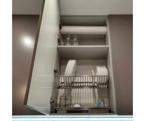 Мебель корпусная для кухни № 1142 крашеные МДФ фасады  с интегрированной ручкой 