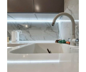 Мебель корпусная для кухни № 1142 крашеные МДФ фасады  с интегрированной ручкой 