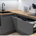 Cabinet furniture for kitchen No. 1143 painted MDF facades with integrated handle 