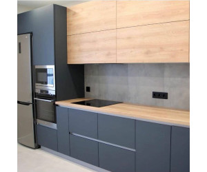Cabinet furniture for kitchen No. 1145 painted and veneered MDF facades with integrated handle 
