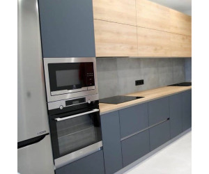 Cabinet furniture for kitchen No. 1145 painted and veneered MDF facades with integrated handle 