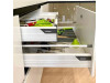 Мебель корпусная для кухни № 1146 крашеные МДФ фасады  с интегрированной ручкой 
