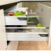 Cabinet furniture for kitchen No. 1146 painted MDF facades with integrated handle 