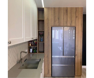 Меблі корпусні для кухні № тисяча сто сорок сім фарбовані МДФ фасади 