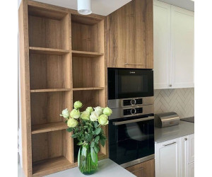 Меблі корпусні для кухні № тисяча сто сорок сім фарбовані МДФ фасади 