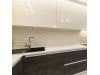 Мебель корпусна для кухні № 1017 крашені МДФ фасади верхній глянець нижній шпонований + інтегрований алюмінієвий ручка профіль