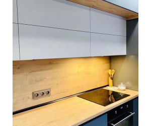 Мебель корпусная для кухни № 1150 крашеные МДФ фасады серые и белые 