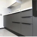 Cabinet furniture for kitchen No. 1151 painted MDF facades gray and white 