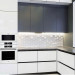 Cabinet furniture for kitchen No. 1159 painted MDF facades with integrated handle 