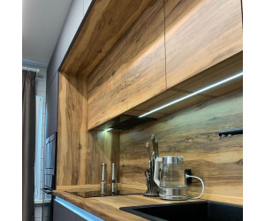 Cabinet furniture for kitchen № 1167 painted and veneered MDF facades