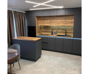 Cabinet furniture for kitchen № 1167 painted and veneered MDF facades