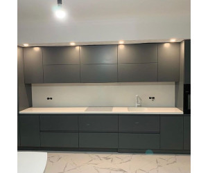 Cabinet furniture for kitchen No. 1168 painted MDF facades with integrated handle 