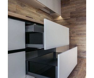 Cabinet furniture for kitchen No. 1169 painted MDF facades with integrated handle 