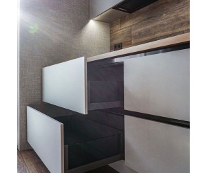 Cabinet furniture for kitchen No. 1169 painted MDF facades with integrated handle 