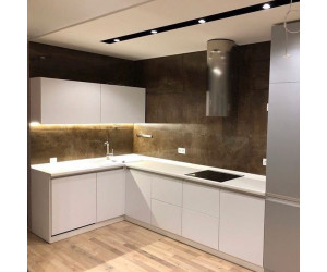 Cabinet furniture for kitchen No. 1171 painted MDF facades with integrated handle 