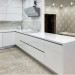 Cabinet furniture for kitchen No. 1175 painted MDF facades with integrated handle 