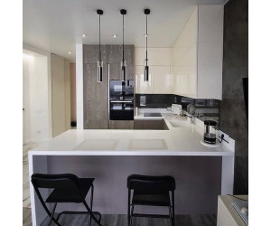 Меблі корпусні для кухні № 1178 фарбовані і шпоновані МДФ фасади 