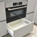 Cabinet furniture for kitchen No. 1181 painted glossy MDF fronts with integrated handle 