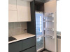 Cabinet furniture for kitchen No. 1182 painted matt white and gray MDF facades with integrated handle 