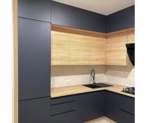 Мебель корпусная для кухни № 1183 крашеные МДФ фасады с интегрированной ручкой