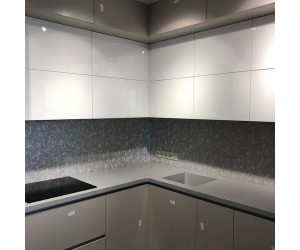 Мебель корпусная для кухни № 1189 крашеные МДФ фасады с интегрированной ручкой 