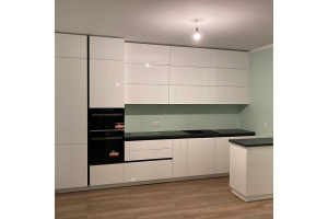 Cabinet furniture for kitchen No. 1120 white painted MDF facades 