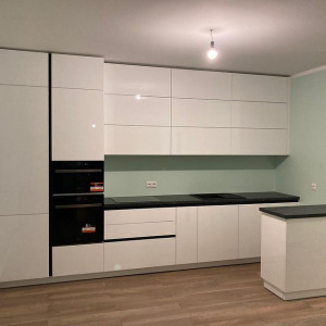 Cabinet furniture for kitchen No. 1120 white painted MDF facades 