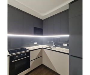 Мебель корпусная для кухни № 1190 крашеные МДФ фасады с интегрированной ручкой 