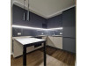 Меблі корпусні для кухні № 1190 фарбовані МДФ фасади з інтегрованою ручкою 