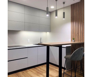 Мебель корпусная для кухни № 1193 крашеные МДФ фасады с интегрированной ручкой 