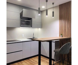 Мебель корпусная для кухни № 1193 крашеные МДФ фасады с интегрированной ручкой 