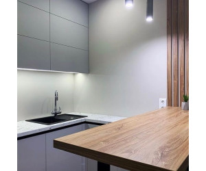 Мебель корпусная для кухни № 1193 крашеные МДФ фасады с интегрированной ручкой 