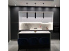 Cabinet furniture for kitchen № 1121 painted MDF facades white and gray matte 