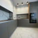 Cabinet furniture for kitchen No. 1122 painted MDF facades Antratsit Gray and matt white with Soft Touch effect 