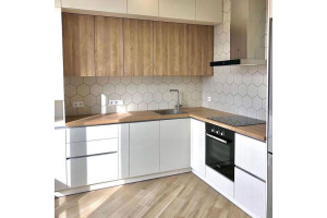 Cabinet furniture for kitchen № 1331 with integrated handle