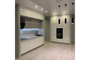 Cabinet furniture for the kitchen № 1444 painted MDF facades with the effect of Super gloss