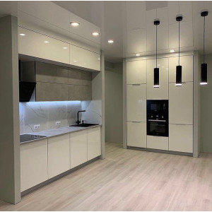 Cabinet furniture for the kitchen № 1444 painted MDF facades with the effect of Super gloss