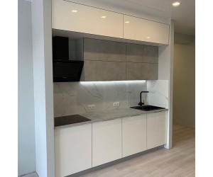 Мебель корпусная для кухни № 1444 крашеные МДФ фасады с  эффектом Super глянец 