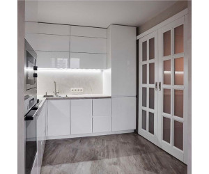 Мебель корпусная для кухни № 1188 крашеные МДФ фасады с интегрированной ручкой 