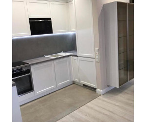 Cabinet furniture for kitchen № 2112 painted MDF facades with milling Screen