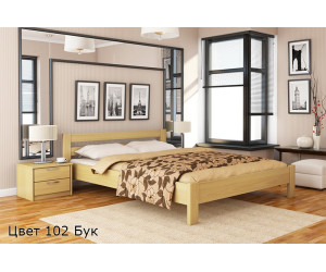 Wooden bed made of solid beech Natali