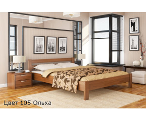 Wooden bed made of solid beech Natali