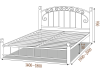 Ліжко з металу Afin арт 130420 на дерев'яних ніжках