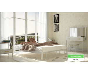 Кровать из металла Afin  арт 130420 на деревянных ножках 