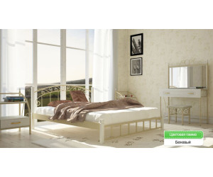 Кровать из металла Afin  арт 130420 на деревянных ножках 