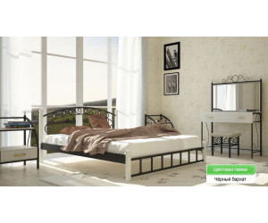 Кровать из металла Afin  арт 130420 на деревянных ножках 